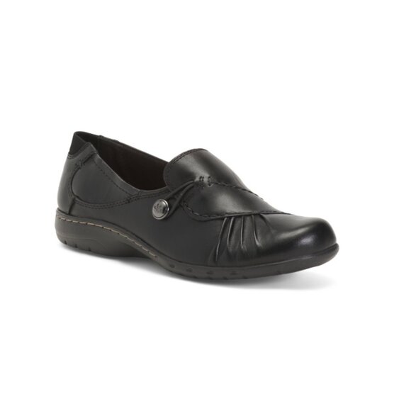 COBB HILL ROCKPORT Black Leather Paullete Comfort Loafers - Picture 1 of 2